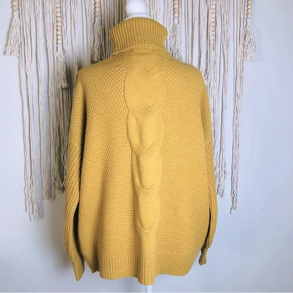 NWT Mustard Cableknit Turtleneck Sweater - Picture 10 of 14